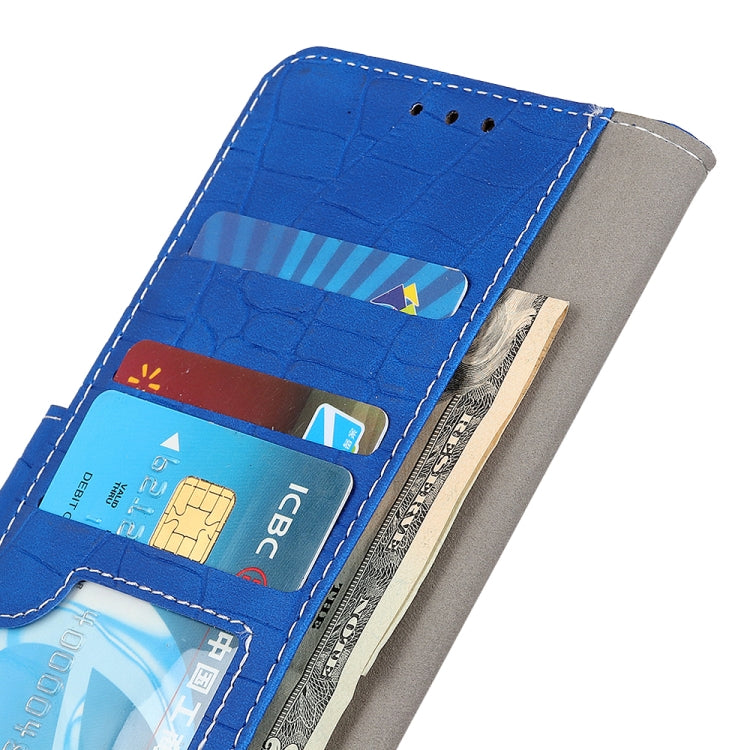 For Xiaomi Redmi 10 / Redmi Note 11 4G Magnetic Crocodile Texture Horizontal Flip Leather Case with Holder & Card Slots & Wallet(Blue) - Xiaomi Cases by buy2fix | Online Shopping UK | buy2fix