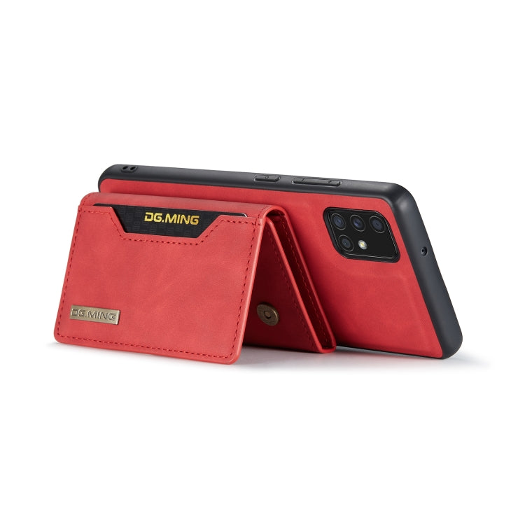 For Samsung Galaxy A51 DG.MING M2 Series 3-Fold Multi Card Bag Back Cover Shockproof Case with Wallet & Holder Function(Red) - Galaxy Phone Cases by DG.MING | Online Shopping UK | buy2fix