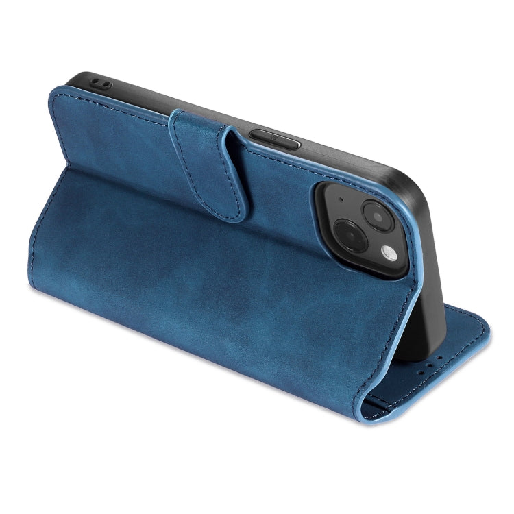 For iPhone 13 mini DG.MING Retro Oil Side Horizontal Flip Leather Case with Holder & Card Slots & Wallet (Blue) - iPhone 13 mini Cases by DG.MING | Online Shopping UK | buy2fix