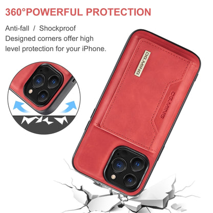 For iPhone 13 Pro Max DG.MING M2 Series 3-Fold Card Bag Shockproof Case with Wallet & Holder Function (Red) - iPhone 13 Pro Max Cases by DG.MING | Online Shopping UK | buy2fix