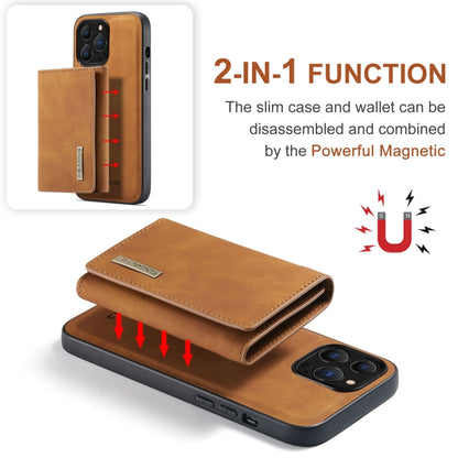 For iPhone 13 Pro Max DG.MING M1 Series 3-Fold Multi Card Wallet Shockproof Case with Holder Function (Brown) - iPhone 13 Pro Max Cases by DG.MING | Online Shopping UK | buy2fix