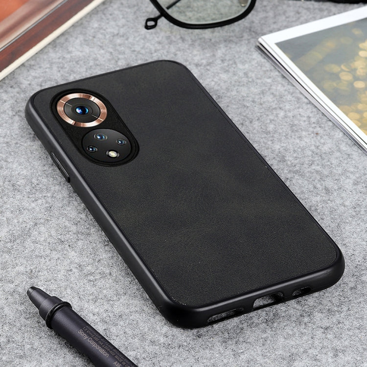 For Honor 50 Accurate Hole Two-color Calf Texture Shockproof Case(Black) - Honor Cases by buy2fix | Online Shopping UK | buy2fix