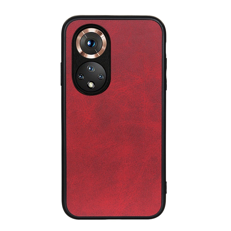 For Honor 50 Accurate Hole Two-color Calf Texture Shockproof Case(Red) - Honor Cases by buy2fix | Online Shopping UK | buy2fix