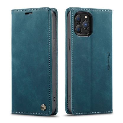 For iPhone 13 Pro CaseMe-013 Multifunctional Retro Frosted Horizontal Flip Leather Case with Card Slot & Holder & Wallet (Blue) - iPhone 13 Pro Cases by CaseMe | Online Shopping UK | buy2fix