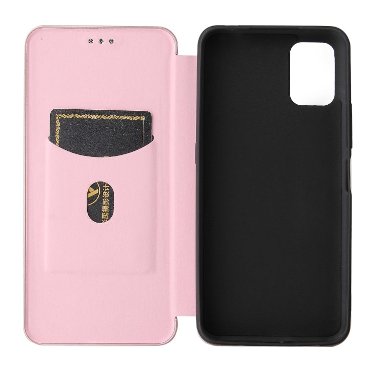 For UMIDIGI Power 5 Carbon Fiber Texture Horizontal Flip TPU + PC + PU Leather Case with Card Slot(Pink) - More Brand by buy2fix | Online Shopping UK | buy2fix