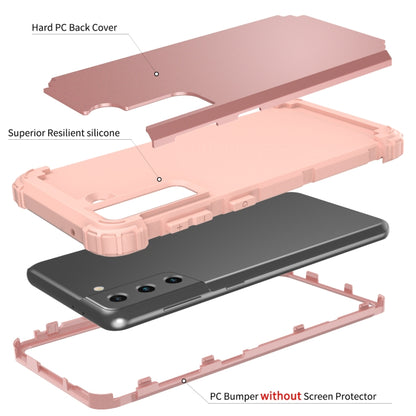 For Samsung Galaxy S21 Ultra 5G 3 in 1 Shockproof PC + Silicone Protective Case(Rose Gold) - Galaxy S21 Ultra 5G Cases by buy2fix | Online Shopping UK | buy2fix