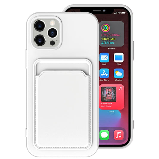 For iPhone 13 mini TPU + Flannel Lining Shockproof Case with Card Slots (White) - iPhone 13 mini Cases by buy2fix | Online Shopping UK | buy2fix