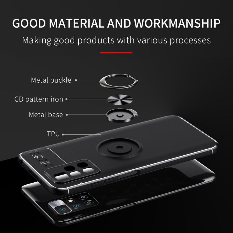 For Xiaomi Redmi 10 Metal Ring Holder 360 Degree Rotating TPU Case(Black) - Xiaomi Cases by buy2fix | Online Shopping UK | buy2fix