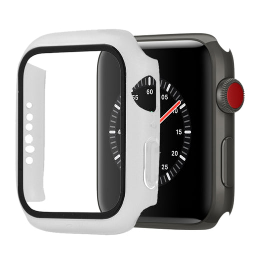 Shockproof PC+Tempered Glass Protective Case with Packed Carton For Apple Watch Series 3 & 2 & 1 42mm(Matte Transparent) - Watch Cases by buy2fix | Online Shopping UK | buy2fix