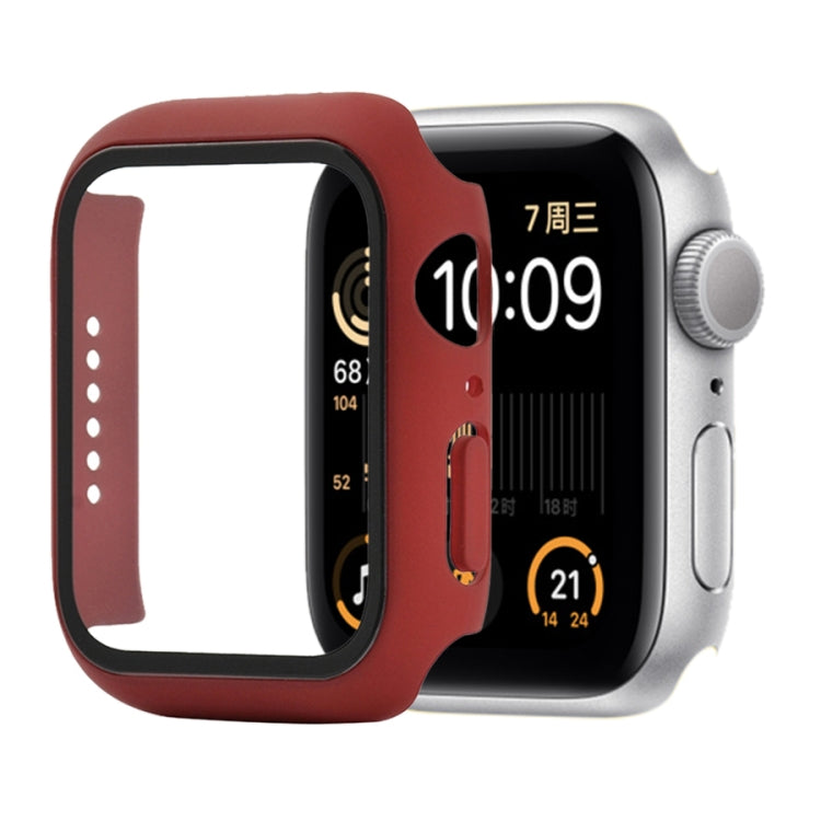 Shockproof PC+Tempered Glass Protective Case with Packed Carton For Apple Watch Series 6 & SE & 5 & 4 40mm(Red Wine) - Watch Cases by buy2fix | Online Shopping UK | buy2fix