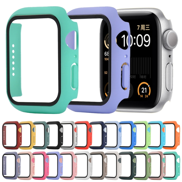 Shockproof PC+Tempered Glass Protective Case with Packed Carton For Apple Watch Series 6 & SE & 5 & 4 40mm(Yellow) - Watch Cases by buy2fix | Online Shopping UK | buy2fix