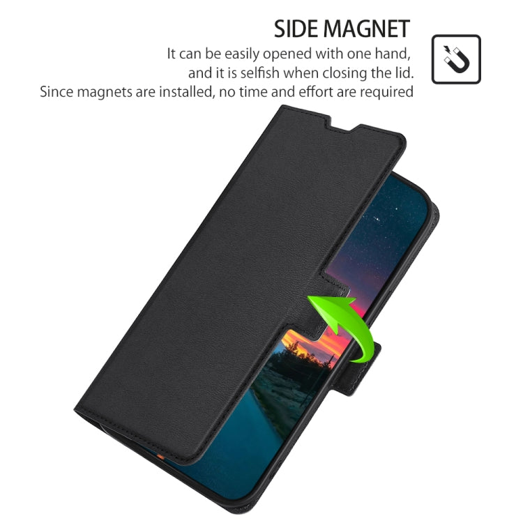 For iPhone 13 mini Ultra-thin Voltage Side Buckle PU + TPU Horizontal Flip Leather Case with Holder & Card Slot (Black) - iPhone 13 mini Cases by buy2fix | Online Shopping UK | buy2fix