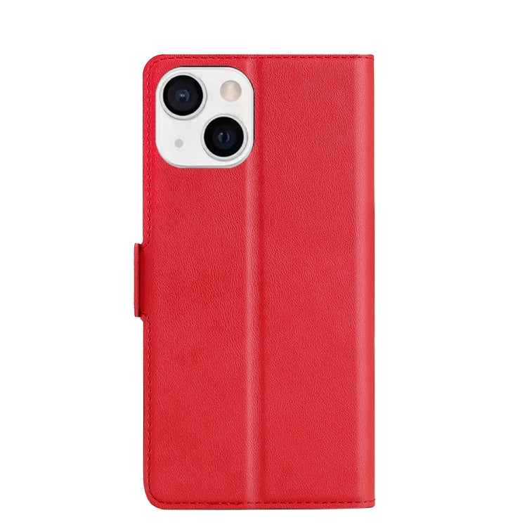 For iPhone 13 Ultra-thin Voltage Side Buckle PU + TPU Horizontal Flip Leather Case with Holder & Card Slot(Red) - iPhone 13 Cases by buy2fix | Online Shopping UK | buy2fix