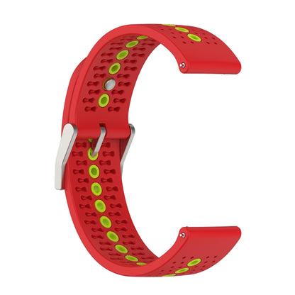 20mm Universal Colorful Hole Silicone Watch Band(Red Green) - Watch Bands by buy2fix | Online Shopping UK | buy2fix