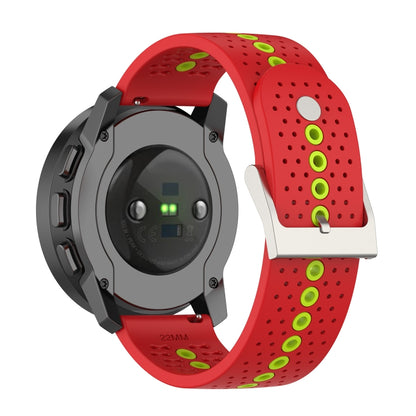 For Suunto 9 Peak Universal Colorful Hole Silicone Watch Band(Red Green) -  by buy2fix | Online Shopping UK | buy2fix