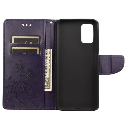 Butterfly Flower Pattern Horizontal Flip Leather Case with Holder & Card Slots & Wallet For Xiaomi Redmi 10(Deep Purple) - Xiaomi Cases by buy2fix | Online Shopping UK | buy2fix