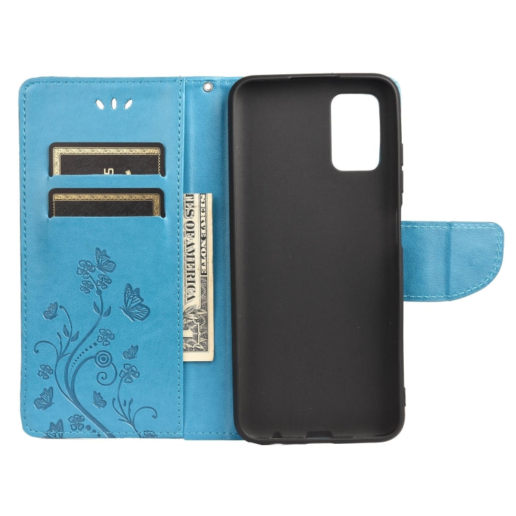 Butterfly Flower Pattern Horizontal Flip Leather Case with Holder & Card Slots & Wallet For Xiaomi Redmi 10(Blue) - Xiaomi Cases by buy2fix | Online Shopping UK | buy2fix