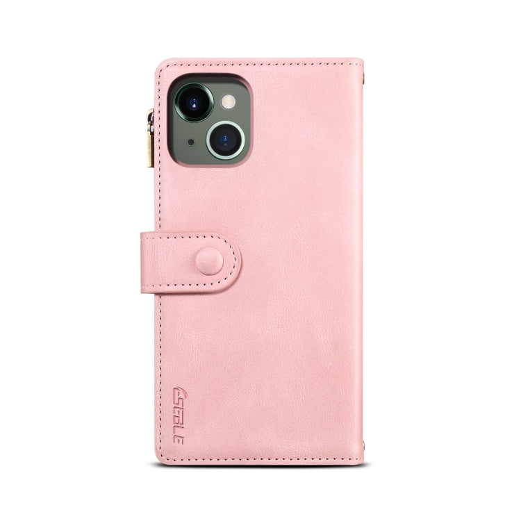 For iPhone 13 Retro Frosted Horizontal Flip Leather Case with Holder & Card Slot & Wallet & Zipper Pocket & Lanyard(Rose Gold) - iPhone 13 Cases by buy2fix | Online Shopping UK | buy2fix