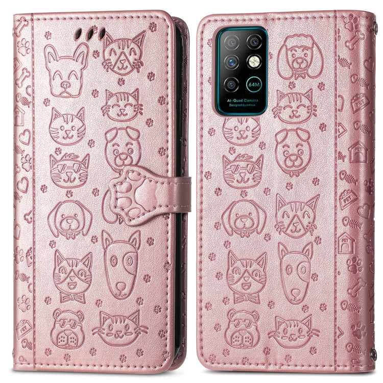 For Infinix Note 8 Lovely Cat and Dog Embossing Pattern Horizontal Flip Leather Case , with Holder & Card Slots & Wallet & Cartoon Clasp & Lanyard(Rose Gold) - Infinix Cases by buy2fix | Online Shopping UK | buy2fix