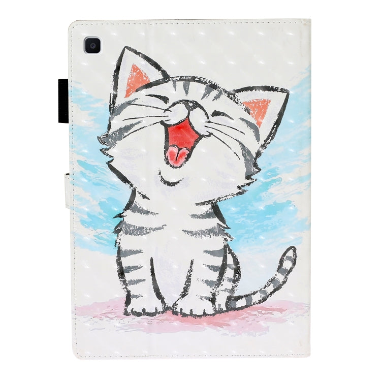 For Galaxy Tab A 8.0 (2019) T290 3D Embossing Pattern Horizontal Flip Leather Case with Holder & Card Slots & Wallet(Cat) - Tab A 8.0 & S Pen (2019) P200/P205 by buy2fix | Online Shopping UK | buy2fix