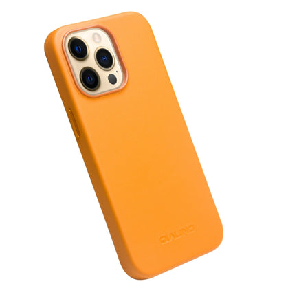 For iPhone 13 Pro QIALINO Nappa Cowhide MagSafe Magnetic Protective Case (Orange) - iPhone 13 Pro Cases by QIALINO | Online Shopping UK | buy2fix