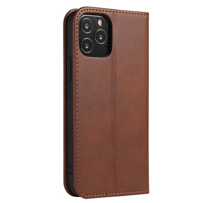 For iPhone 13 Calf Texture Magnetic Horizontal Flip Leather Case with Holder & Card Slots & Wallet(Brown) - iPhone 13 Cases by buy2fix | Online Shopping UK | buy2fix