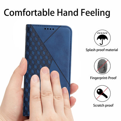 For iPhone 11 Diamond Pattern Splicing Skin Feel Magnetic Horizontal Flip Leather Case with Card Slots & Holder & Wallet (Blue) - iPhone 11 Cases by buy2fix | Online Shopping UK | buy2fix