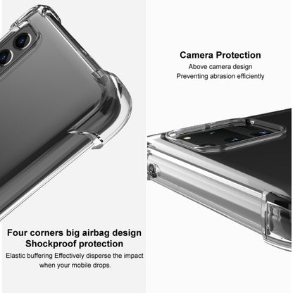 For Samsung Galaxy A22 4G IMAK All Coverage Shockproof Airbag TPU Case with Screen Protector(Transparent Black) - Galaxy Phone Cases by imak | Online Shopping UK | buy2fix