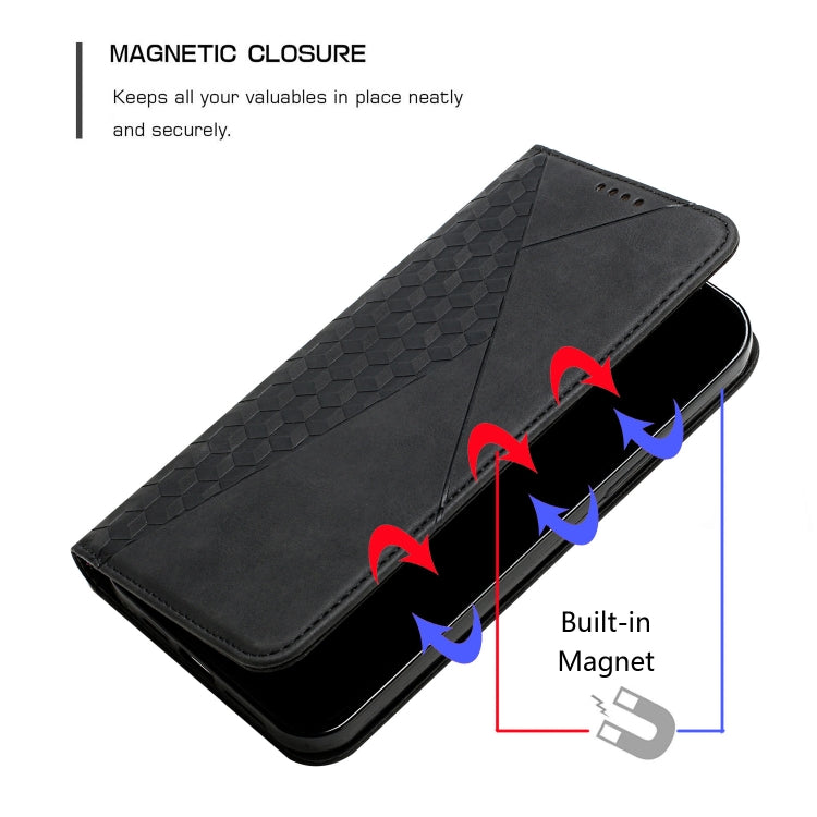 For Xiaomi Redmi Note 10 4G Diamond Pattern Splicing Skin Feel Magnetic Horizontal Flip Leather Case with Card Slots & Holder & Wallet(Black) - Xiaomi Cases by buy2fix | Online Shopping UK | buy2fix