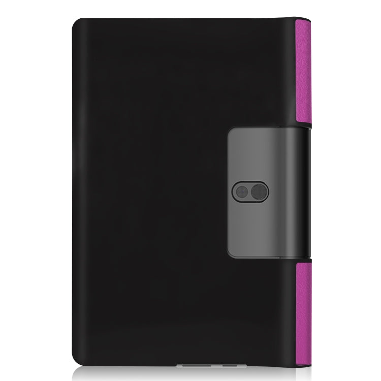 For Lenovo Yoga Smart Tab Custer Texture Horizontal Flip Leather Case with Two-folding Holder(Purple) - Lenovo by buy2fix | Online Shopping UK | buy2fix