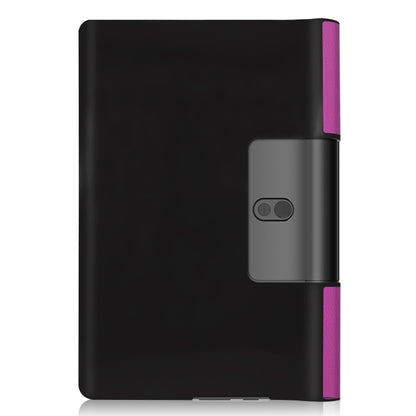 For Lenovo Yoga Smart Tab Custer Texture Horizontal Flip Leather Case with Two-folding Holder(Purple) - Lenovo by buy2fix | Online Shopping UK | buy2fix