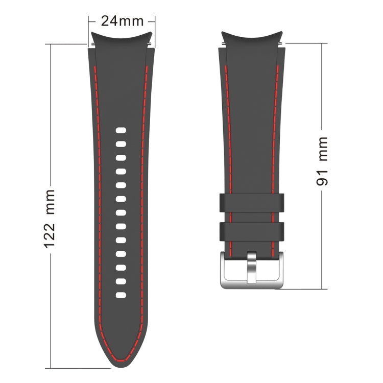 For Samsung Galaxy Watch4 / Watch4 Classic Silicone Stitching Watch Band(Purple Red) - Watch Bands by buy2fix | Online Shopping UK | buy2fix