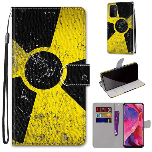 For OPPO A93 5G / A93s 5G / A54 5G / A74 5G Coloured Drawing Cross Texture Horizontal Flip PU Leather Case with Holder & Card Slots & Wallet & Lanyard(Yellow Black Logo) - OPPO Cases by buy2fix | Online Shopping UK | buy2fix