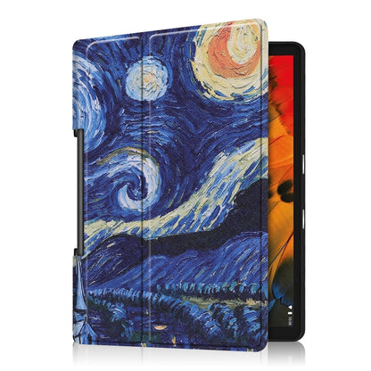 For Lenovo Yoga Smart Tab Color Drawing Pattern Horizontal Flip Leather Case with Two-folding Holder(Starry Sky) - Lenovo by buy2fix | Online Shopping UK | buy2fix