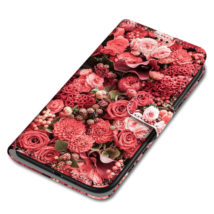 For OPPO A54 5G / A74 5G / A93 5G / A93s 5G Coloured Drawing Cross Texture Horizontal Flip PU Leather Case with Holder & Card Slots & Wallet & Lanyard(Pink Rose Garden) - OPPO Cases by buy2fix | Online Shopping UK | buy2fix