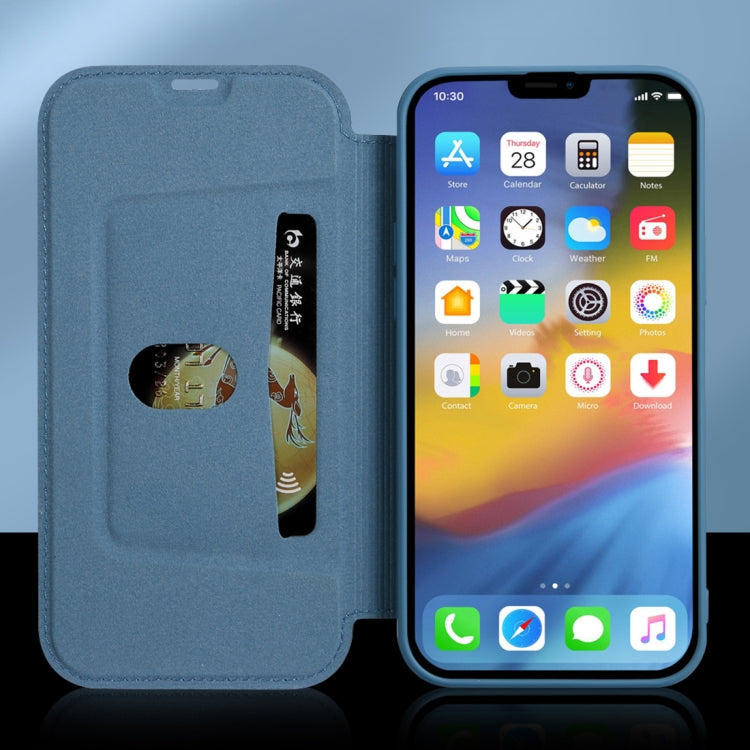 For iPhone 13 Pro Skin Feel Horizontal Flip PU Leather Case with Holder & Card Slot (Lavender Grey) - iPhone 13 Pro Cases by buy2fix | Online Shopping UK | buy2fix