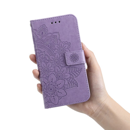 For OPPO Realme GT Master / Realme Q3 Pro 7-petal Flowers Embossing Pattern Horizontal Flip PU Leather Case with Holder & Card Slots & Wallet & Photo Frame(Light Purple) - Realme Cases by buy2fix | Online Shopping UK | buy2fix