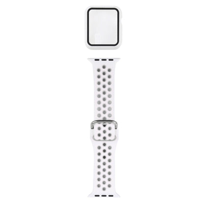 Silicone Watch Band + Protective Case with Screen Protector Set For Apple Watch Series 3 & 2 & 1 38mm(White) - Watch Bands by buy2fix | Online Shopping UK | buy2fix