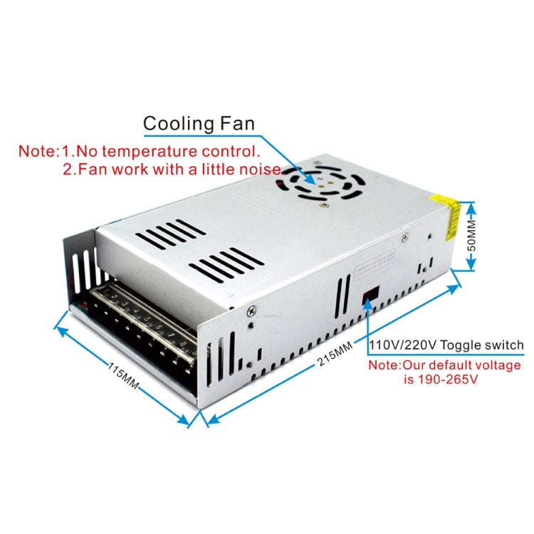 S-300-12 DC12V 25A 300W Light Bar Regulated Switching Power Supply LED Transformer, Size: 215 x 115 x 50mm - Power Supplies by buy2fix | Online Shopping UK | buy2fix