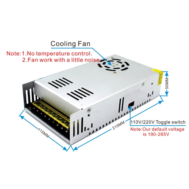 S-600-36 DC36V 16.7A 600W Light Bar Regulated Switching Power Supply LED Transformer, Size: 215 x 115 x 50mm - Power Supplies by buy2fix | Online Shopping UK | buy2fix