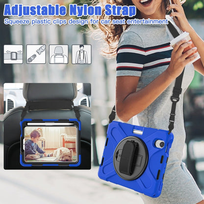 For iPad mini 6 Silicone + PC Protective Tablet Case with Holder & Shoulder Strap(Blue) - iPad mini 6 Cases by buy2fix | Online Shopping UK | buy2fix