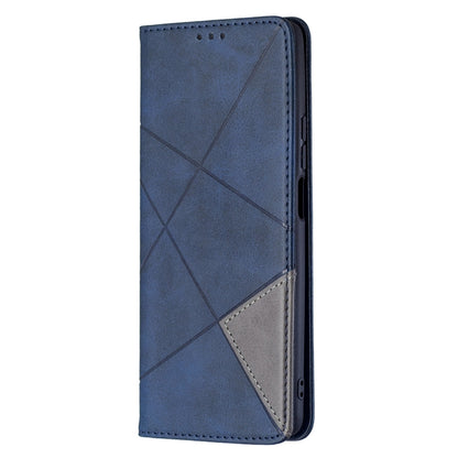 For Xiaomi Mi 11T Rhombus Texture Horizontal Flip Magnetic Leather Case with Holder & Card Slots(Blue) - Xiaomi Cases by buy2fix | Online Shopping UK | buy2fix