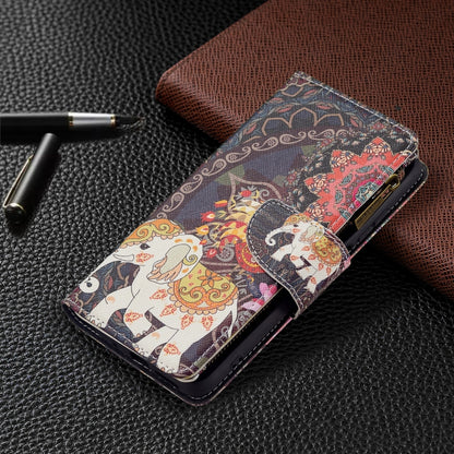 For Xiaomi Redmi 10 Colored Drawing Pattern Zipper Horizontal Flip Leather Case with Holder & Card Slots & Wallet(Flower Elephants) - Xiaomi Cases by buy2fix | Online Shopping UK | buy2fix