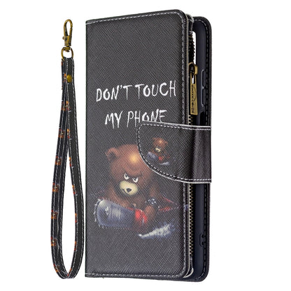 For Xiaomi Redmi 10 Colored Drawing Pattern Zipper Horizontal Flip Leather Case with Holder & Card Slots & Wallet(Bear) - Xiaomi Cases by buy2fix | Online Shopping UK | buy2fix