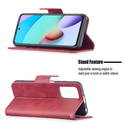 For Xiaomi Redmi 10 Retro Lambskin Texture Pure Color Horizontal Flip PU Leather Case with Holder & Card Slots & Wallet & Lanyard(Red) - Xiaomi Cases by buy2fix | Online Shopping UK | buy2fix