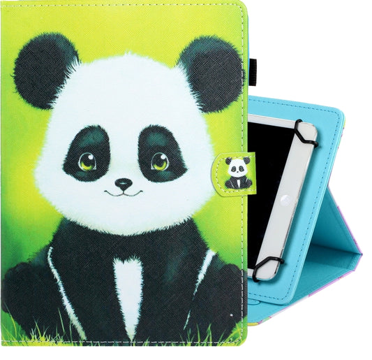 10 inch Universal Colored Drawing Horizontal Flip PU Leather Case with Holder & Card Slot(Panda) - 10 - 11 inch by buy2fix | Online Shopping UK | buy2fix