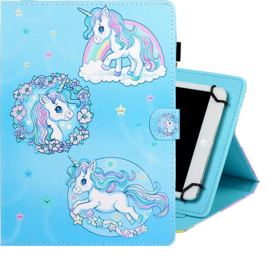 10 inch Universal Colored Drawing Horizontal Flip PU Leather Case with Holder & Card Slot(Unicorn) - 10 - 11 inch by buy2fix | Online Shopping UK | buy2fix