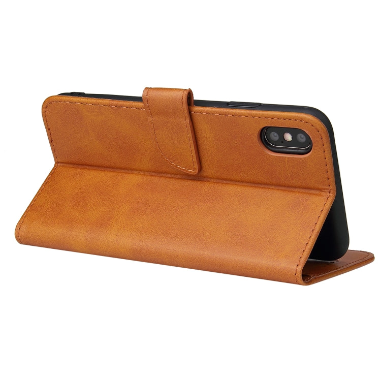 For iPhone X / XS Calf Texture Buckle Horizontal Flip Leather Case with Holder & Card Slots & Wallet(Khaki) - More iPhone Cases by buy2fix | Online Shopping UK | buy2fix