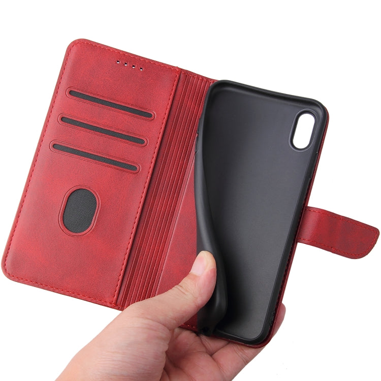 For iPhone X / XS Calf Texture Buckle Horizontal Flip Leather Case with Holder & Card Slots & Wallet(Red) - More iPhone Cases by buy2fix | Online Shopping UK | buy2fix