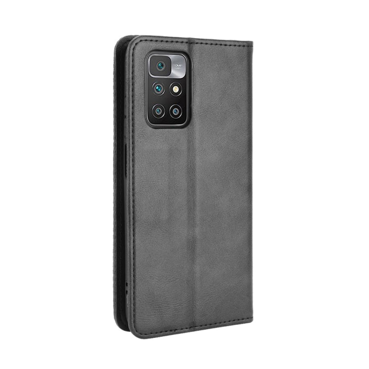 For Xiaomi Redmi 10 Magnetic Buckle Retro Pattern Horizontal Flip Leather Case with Holder & Card Slot & Wallet(Black) - Xiaomi Cases by buy2fix | Online Shopping UK | buy2fix